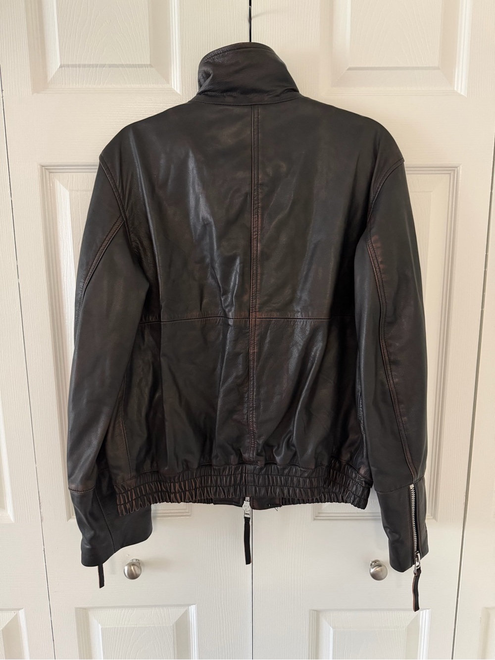 Zara 100% Goat Leather Bomber Jacket Limited Edition Black Size S 5479/061/800 - Picture 4 of 11